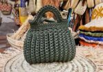 Sac en crochet vert olive foncé