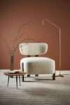 Fauteuil en bouclette beige