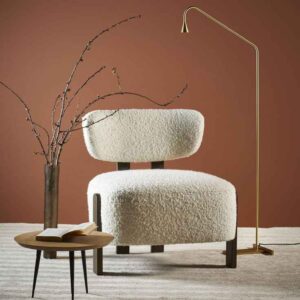 Fauteuil en bouclette beige